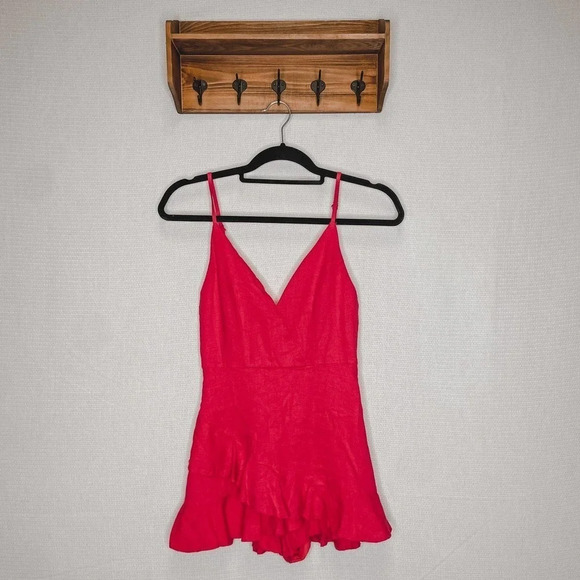 L’ATISTE by Amy | Rosey Pink Linen Blend Romper - Picture 1 of 6